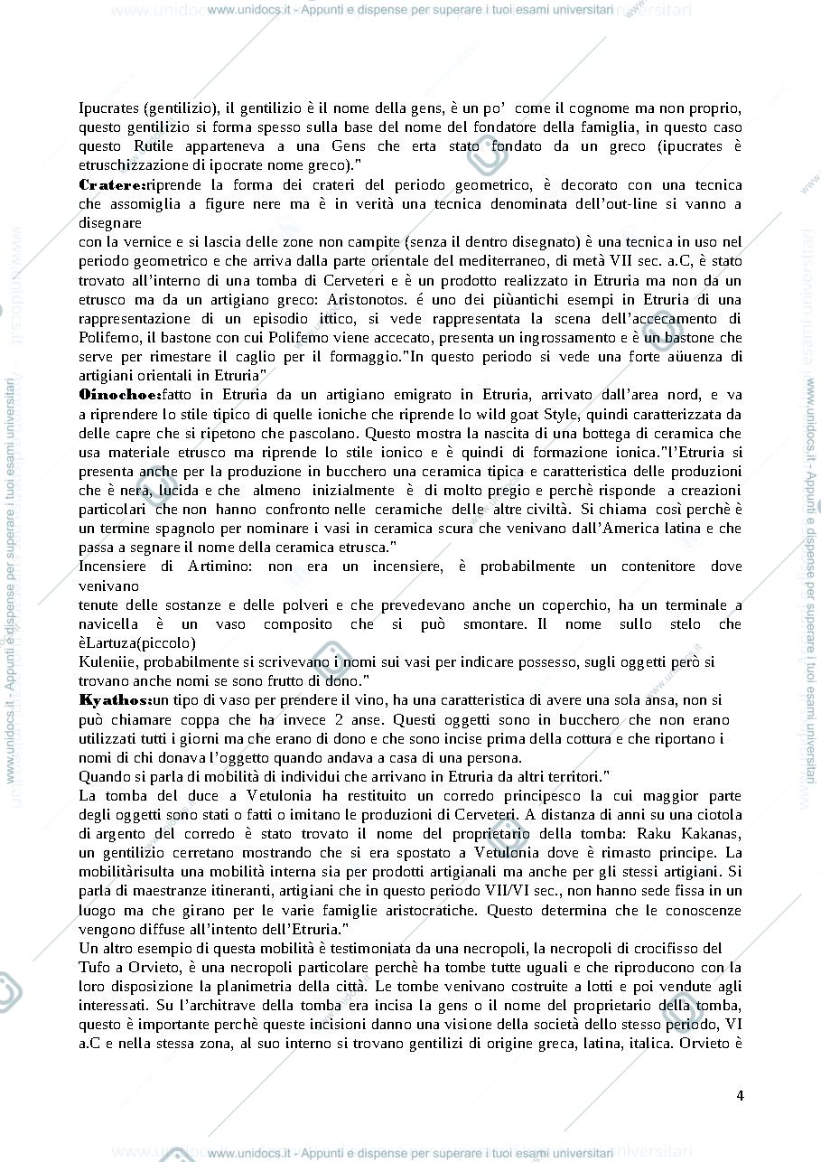 Anteprima pagina 4 — etruscologia appunto corso Prof. Cappuccini