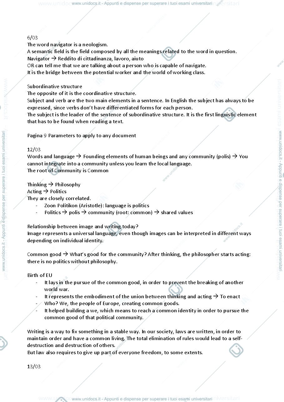 Anteprima pagina 2 — Linguistic Analysis: appunti completi per sostenere l'esame