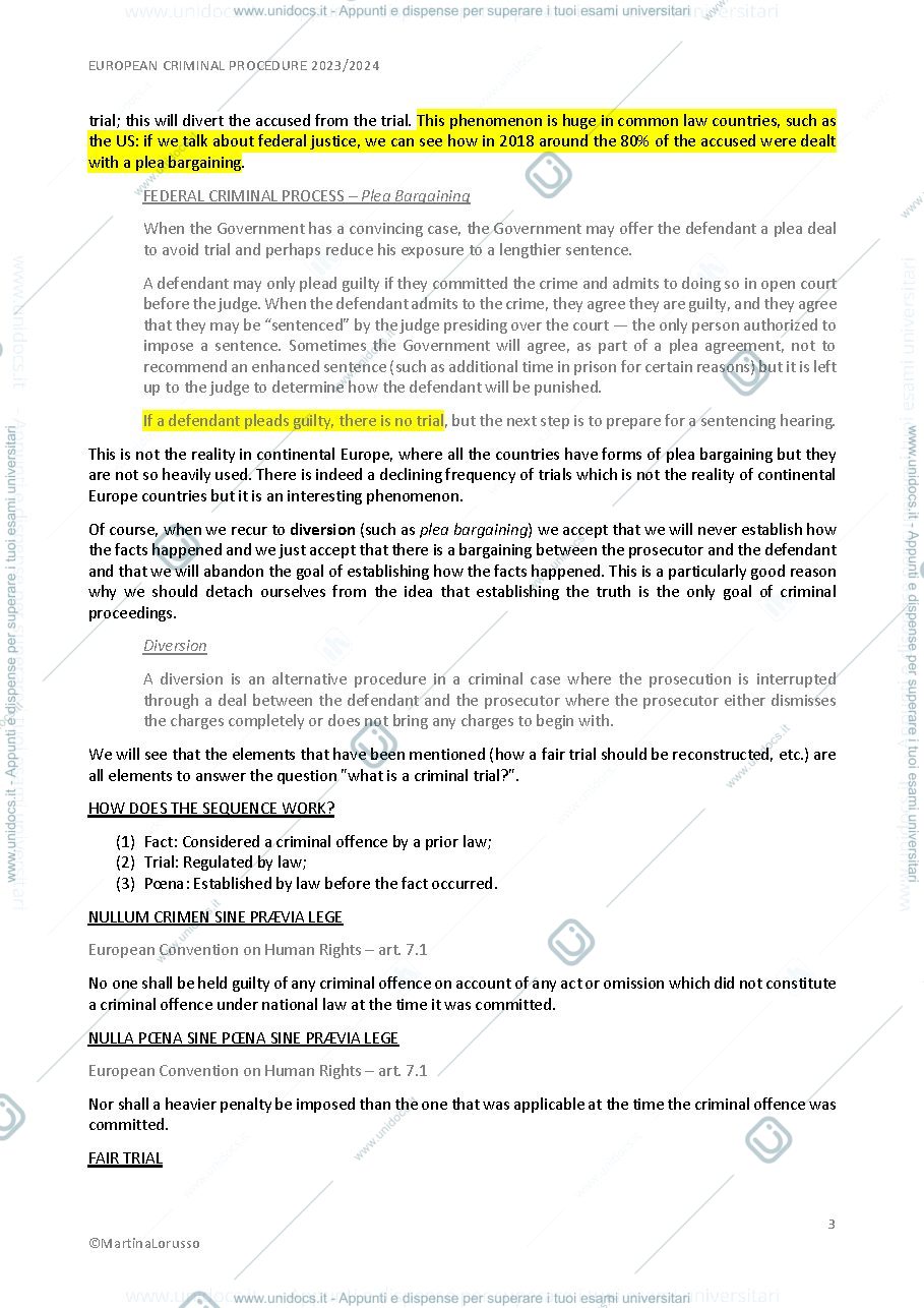 Anteprima pagina 4 — European Criminal Procedure Notes (sbobine + quiz)