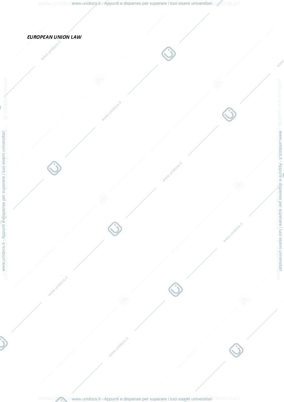 Anteprima pagina 1 — Appunti completi e integrati di European Union Law - Prof. Calzolari