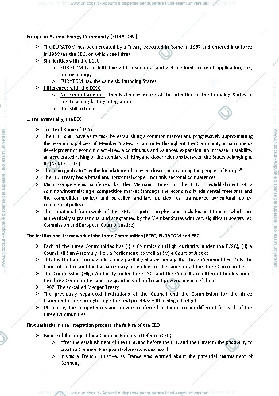 Anteprima pagina 3 — Appunti completi e integrati di European Union Law - Prof. Calzolari
