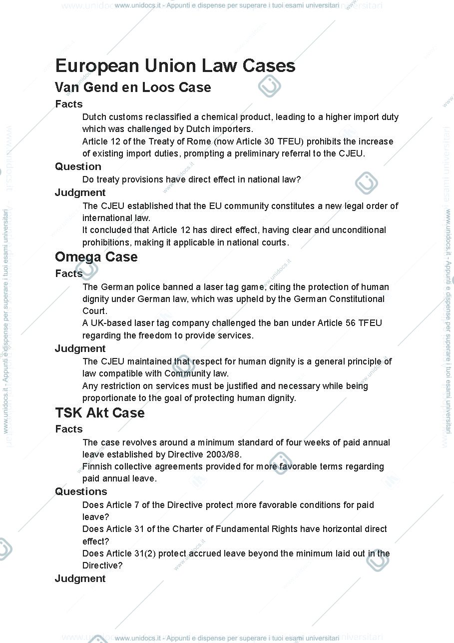 Anteprima pagina 1 — Case summary
