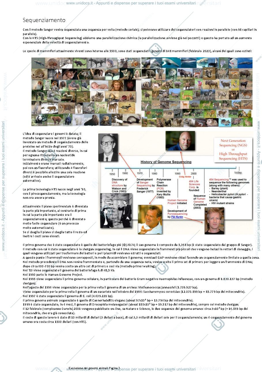 Anteprima pagina 3 — Dispensa evoluzione dei genomi animali