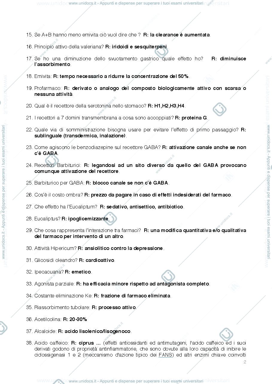 Anteprima pagina 2 — Crocette esame Farmacognosia
