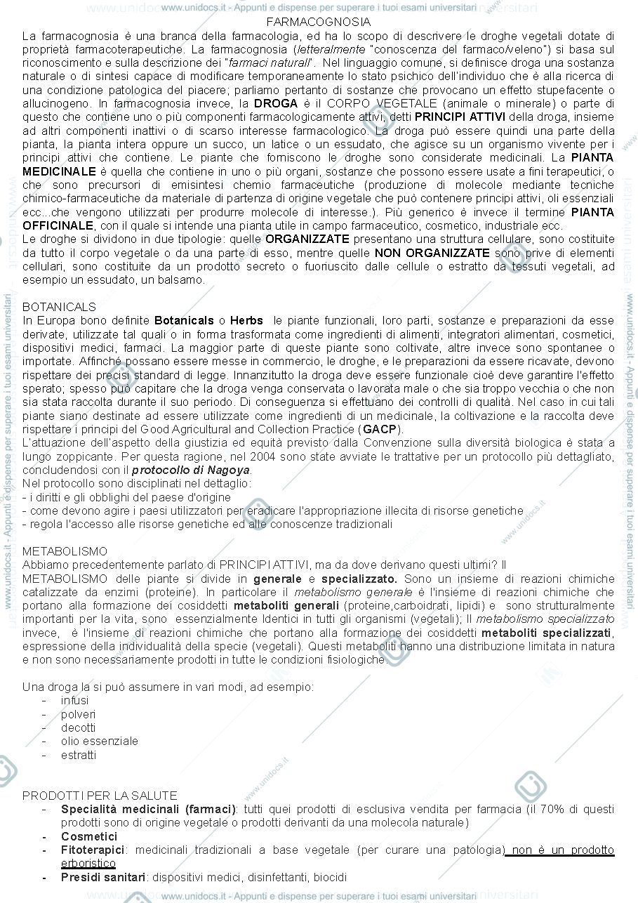 Anteprima pagina 1 — Farmacognosia