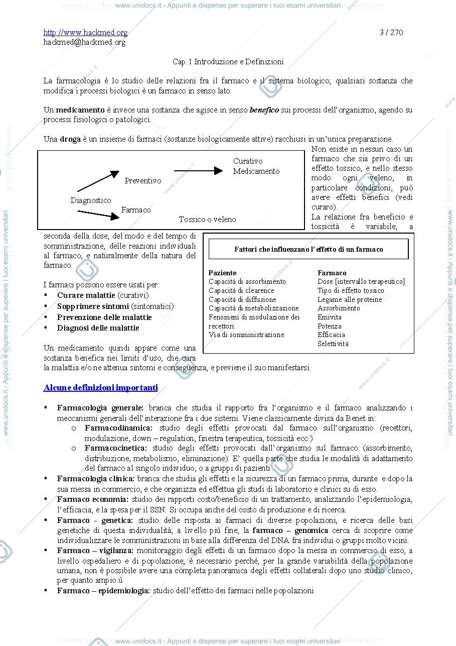 Anteprima pagina 1 — Farmacologia 