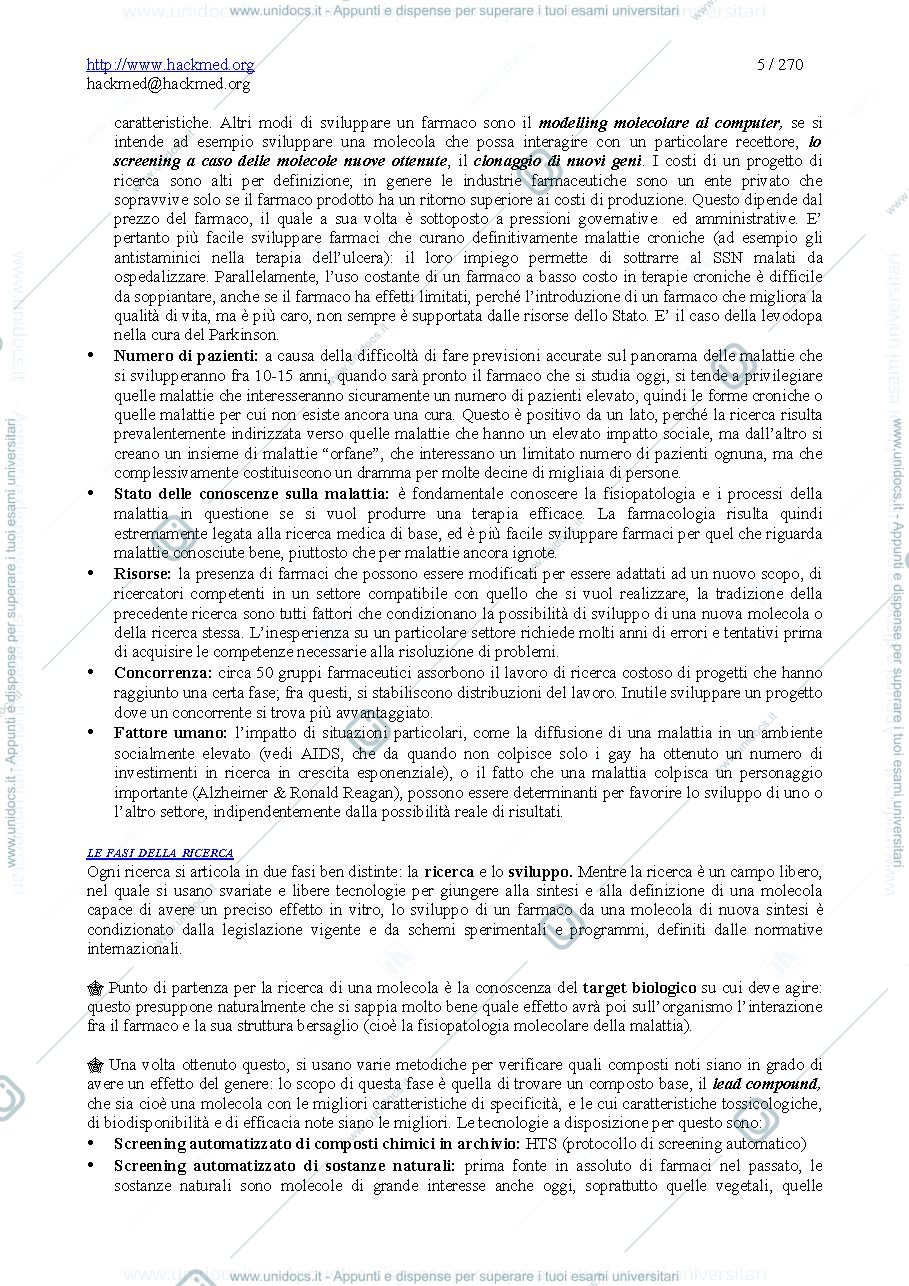 Anteprima pagina 3 — Compendio di Farmacologia