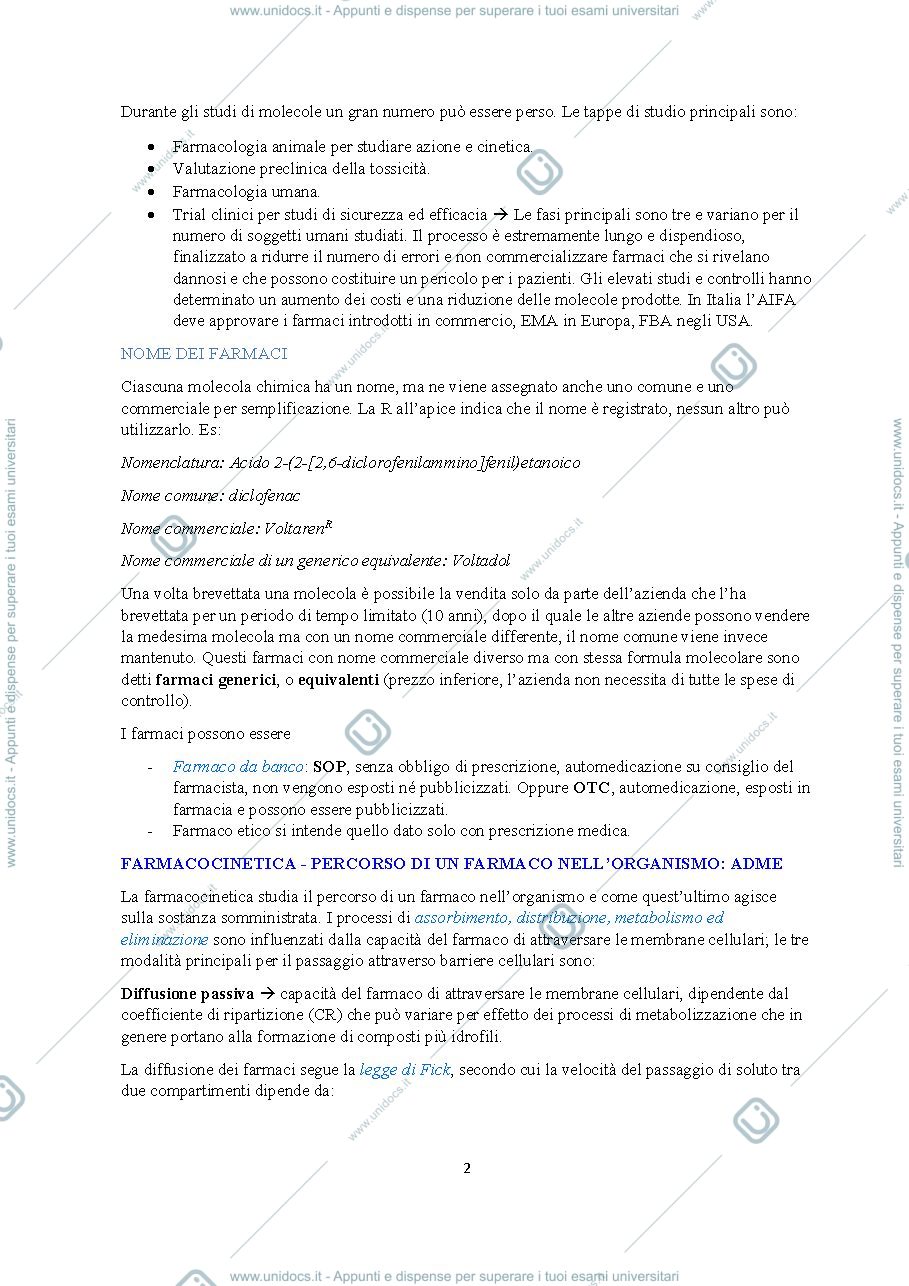 Anteprima pagina 2 — appunti farmacologia