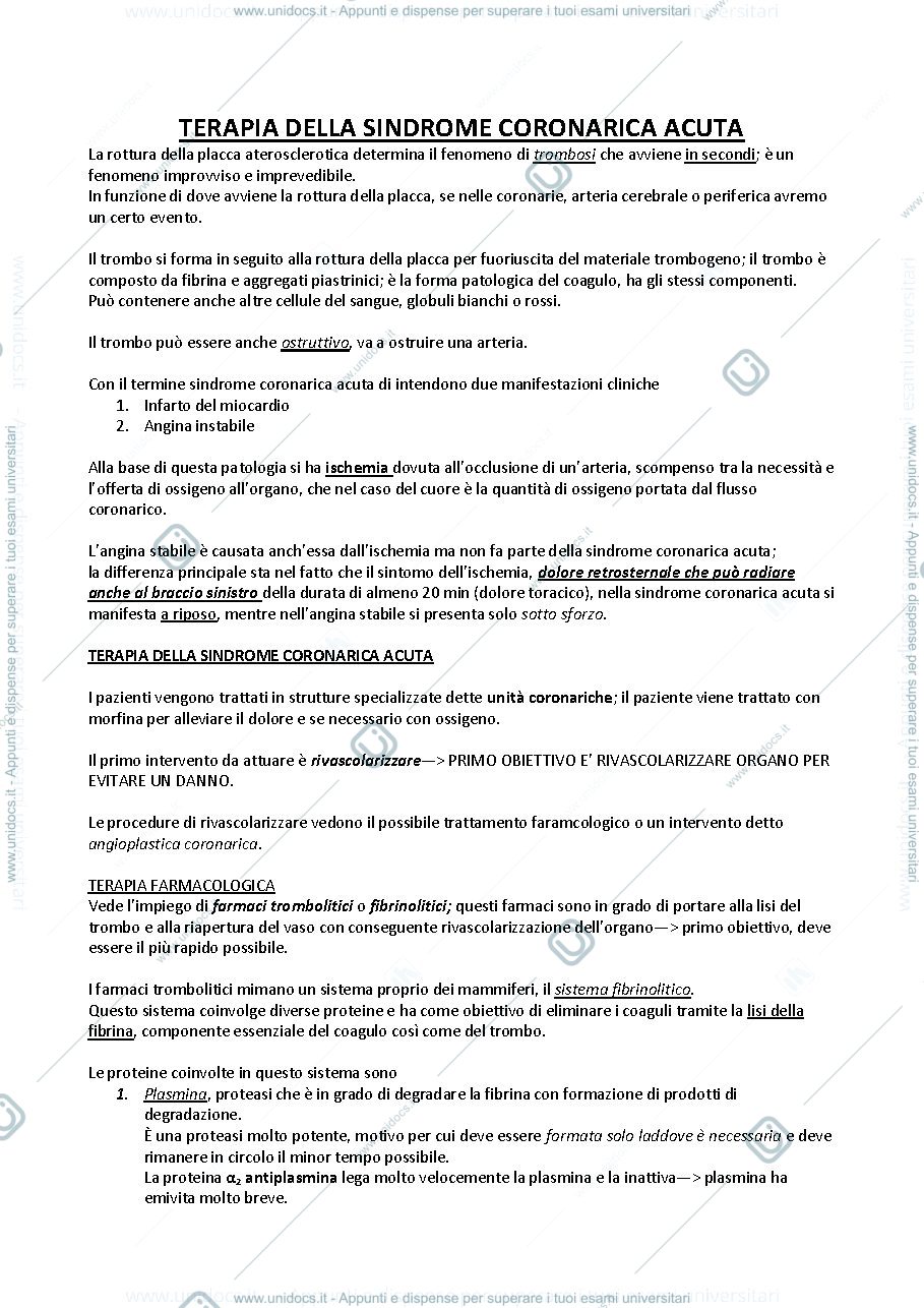 Anteprima pagina 1 — Sindrome coronarica