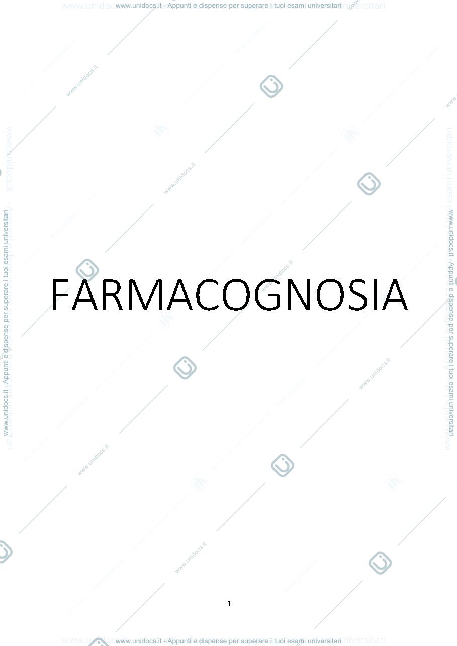 Anteprima pagina 1 — FARMACOGNOSIA