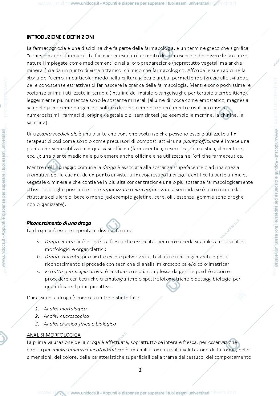 Anteprima pagina 2 — FARMACOGNOSIA