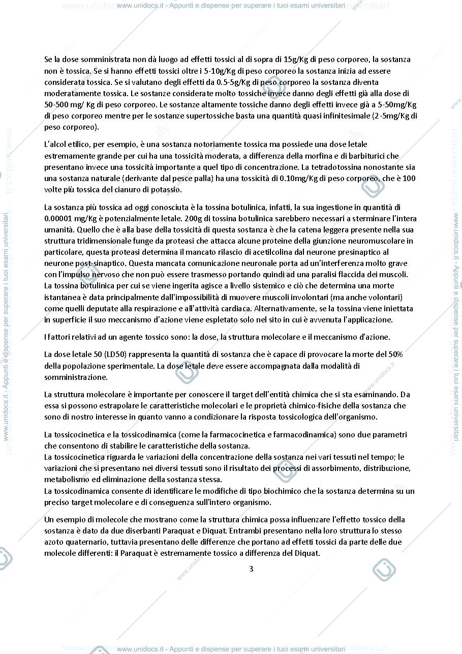 Anteprima pagina 3 — PARTE DI TOSSICOLOGIA