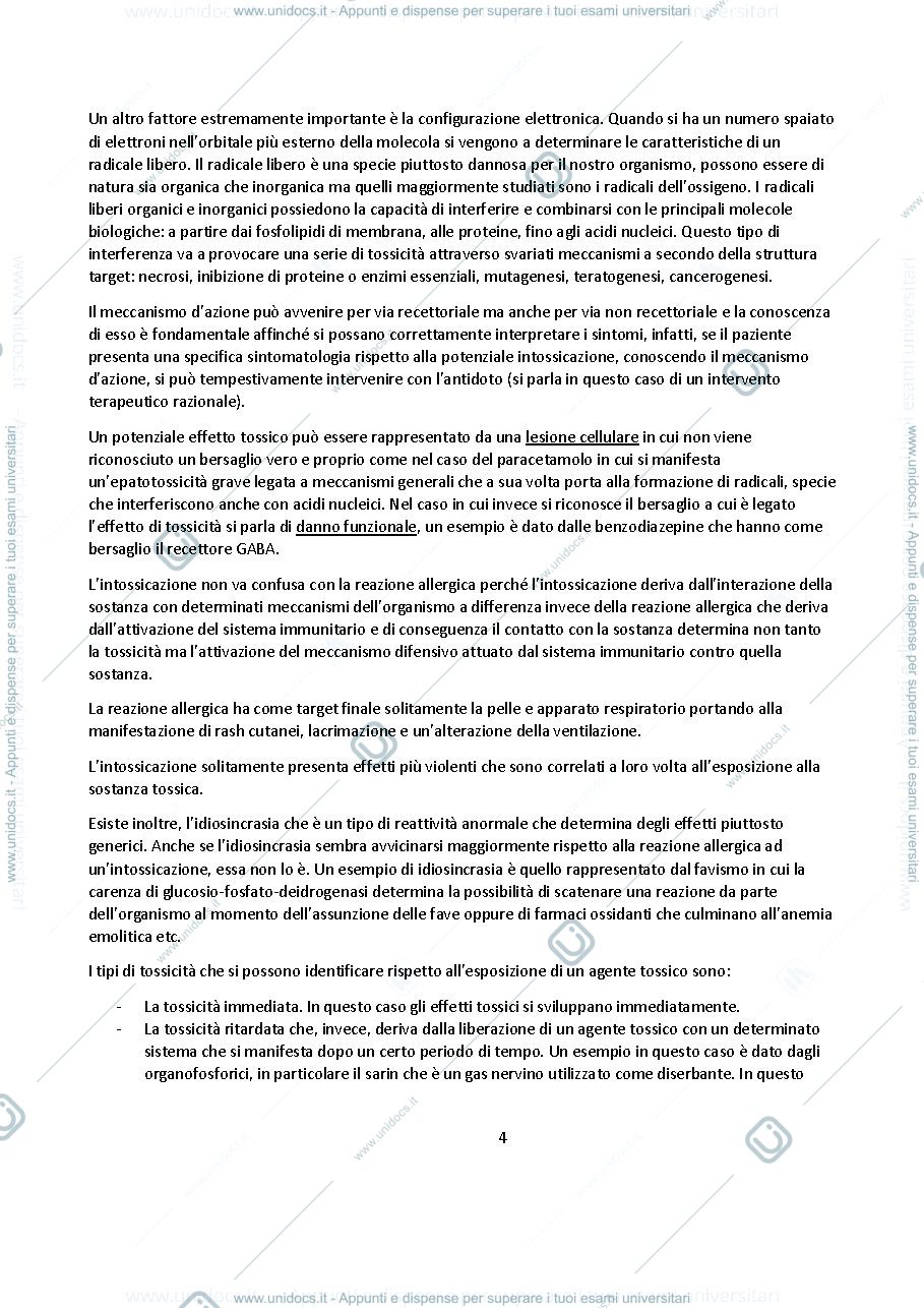 Anteprima pagina 4 — PARTE DI TOSSICOLOGIA