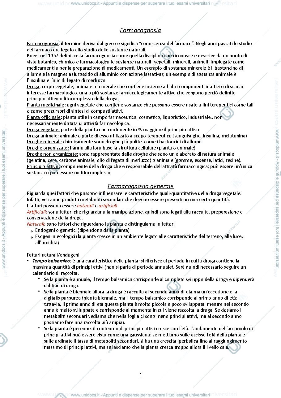 Anteprima pagina 1 — Farmacognosia