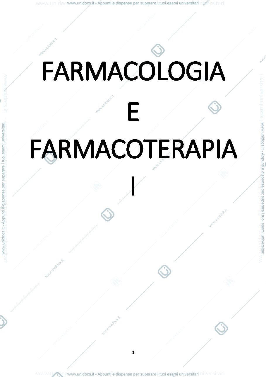 Anteprima pagina 1 — FARMACOLOGIA I