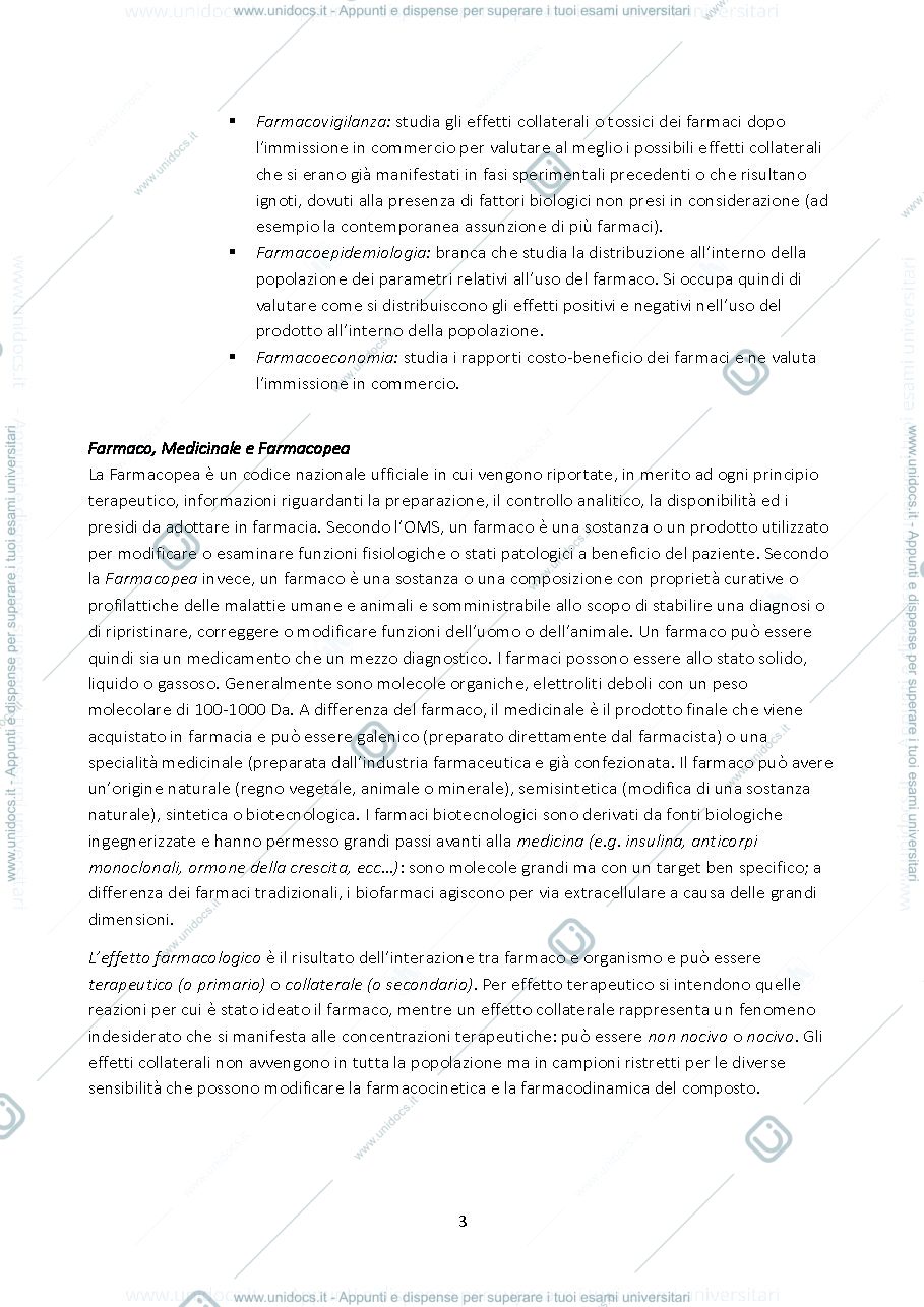 Anteprima pagina 3 — FARMACOLOGIA I