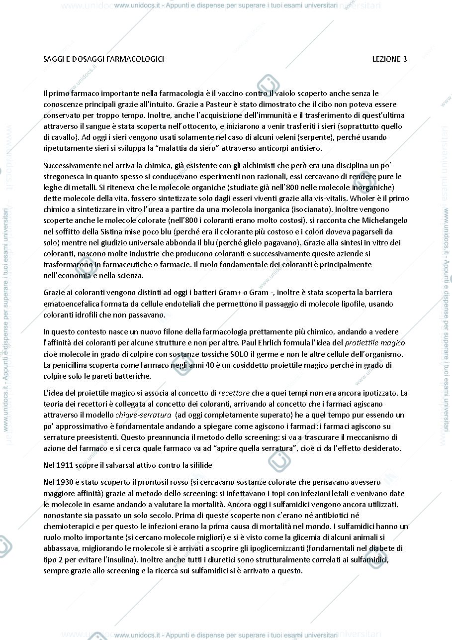 Anteprima pagina 3 — saggi e dosaggi farmacologici