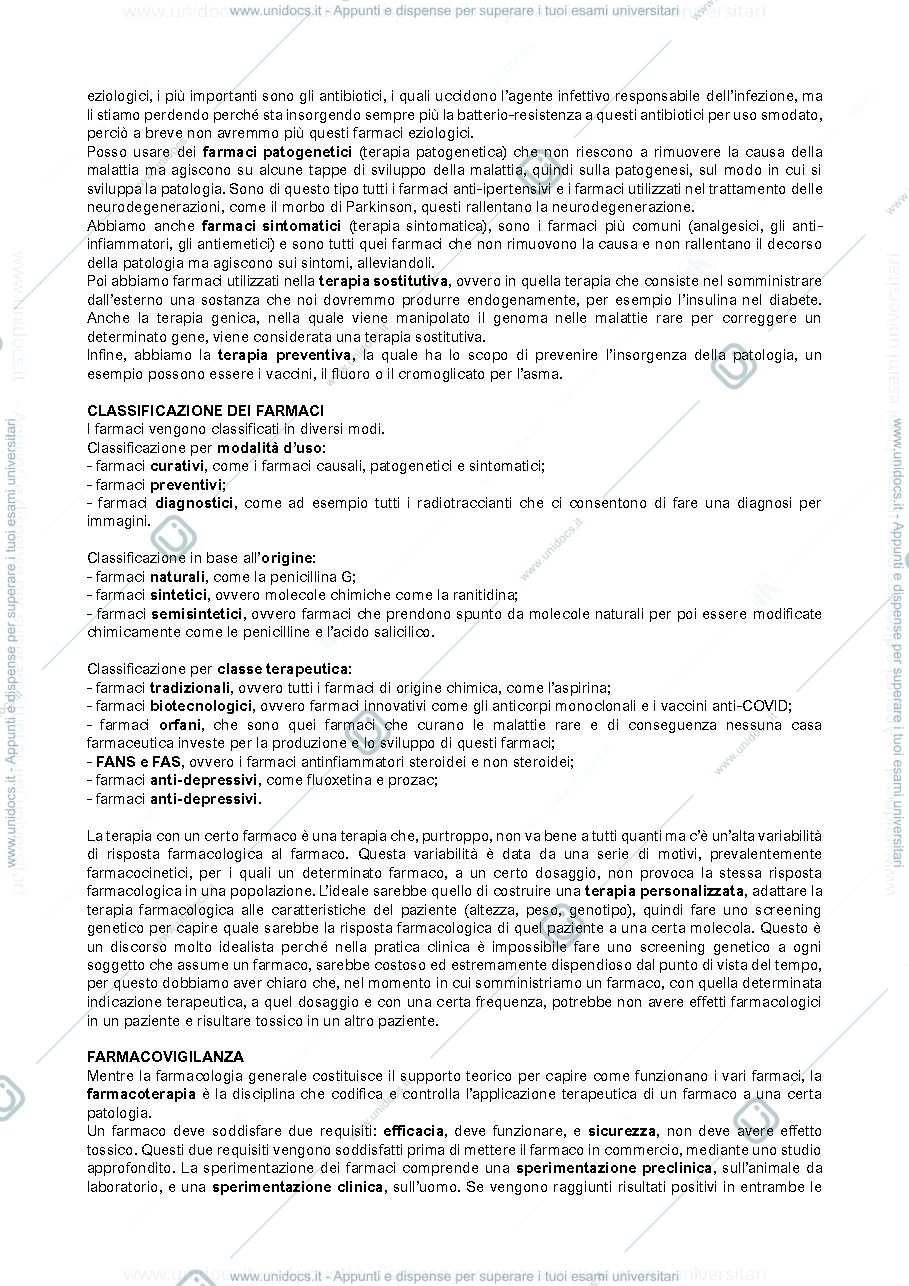 Anteprima pagina 2 — Sbobine farmacologia speciale (modulo 1 e 2), prof. Orabona
