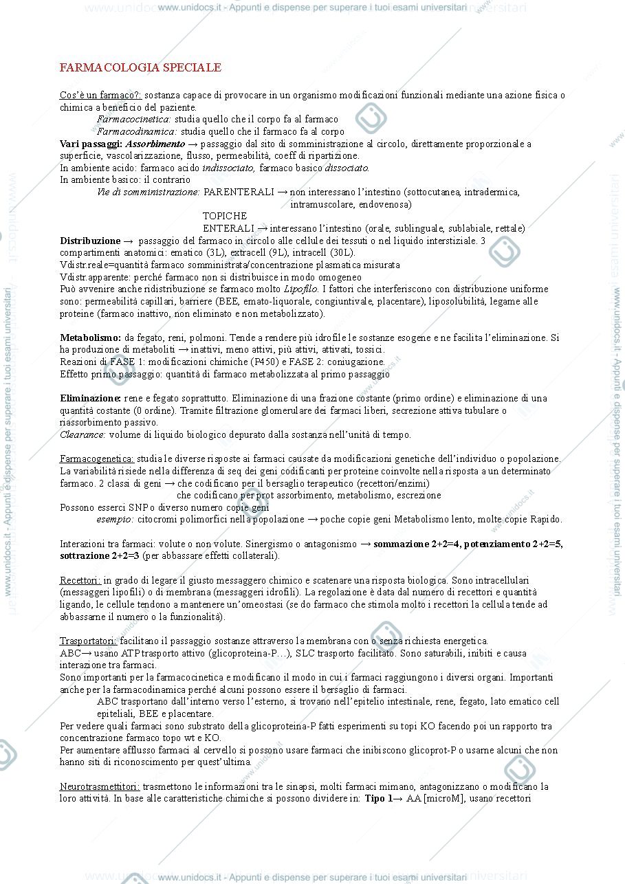 Anteprima pagina 1 — Farmacologia speciale