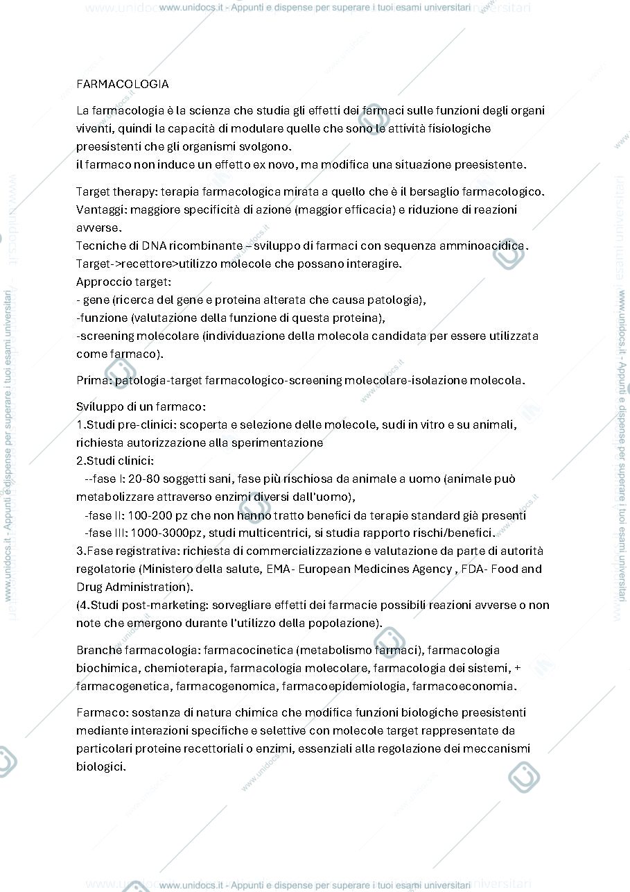 Anteprima pagina 1 — Farmacologia