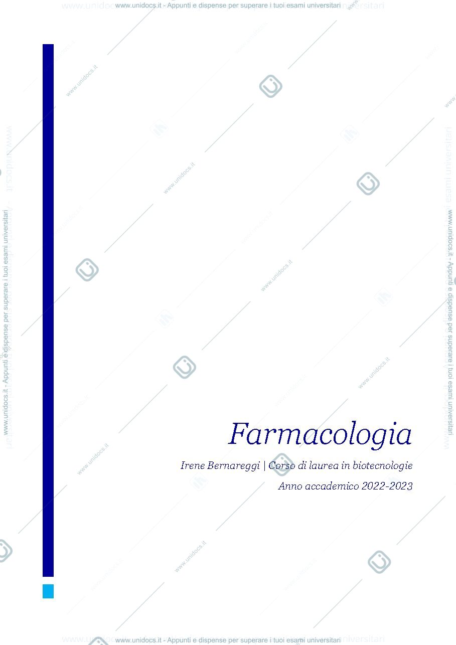 Anteprima pagina 1 — Appunti farmacologia