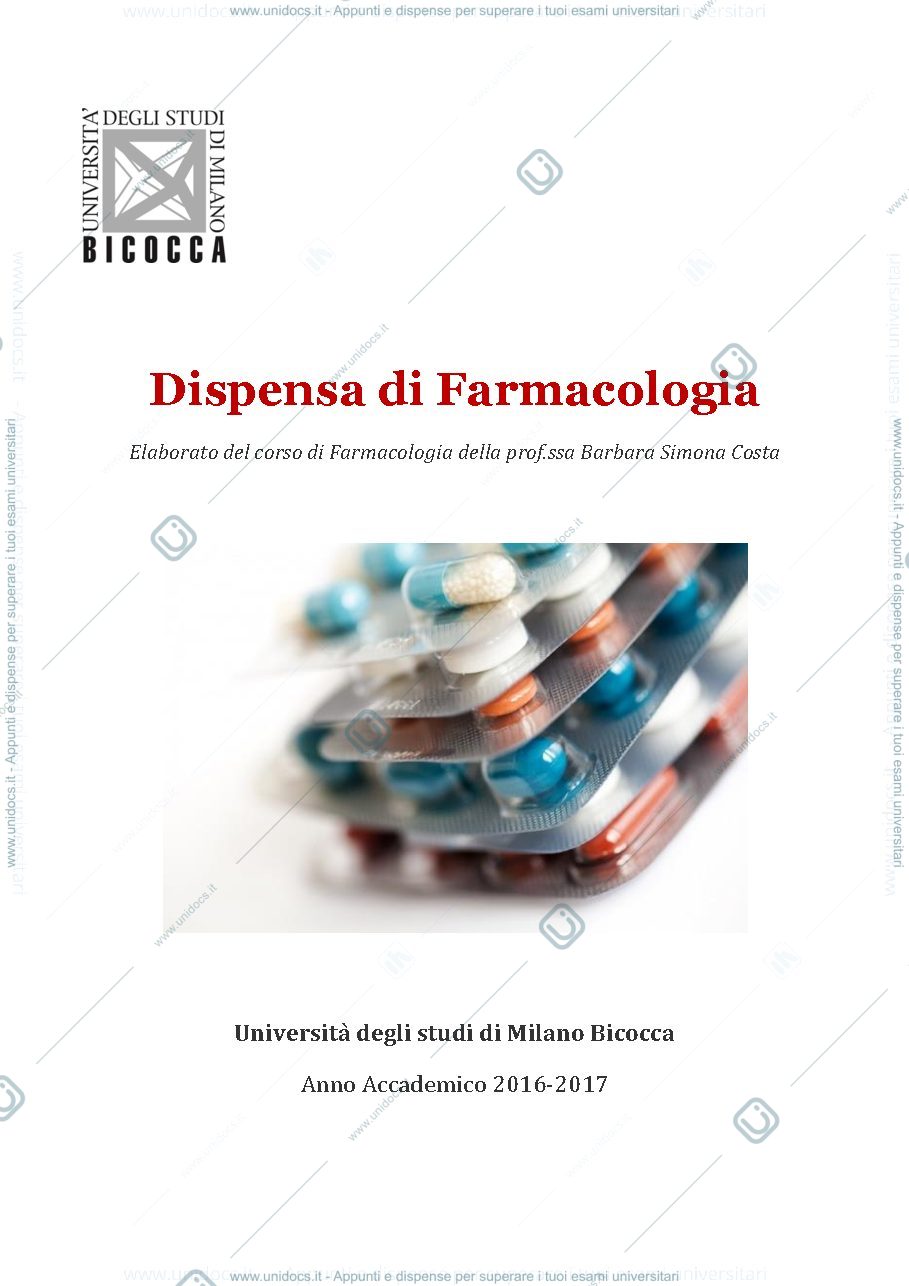 Anteprima pagina 1 — Dispensa Farmacologia