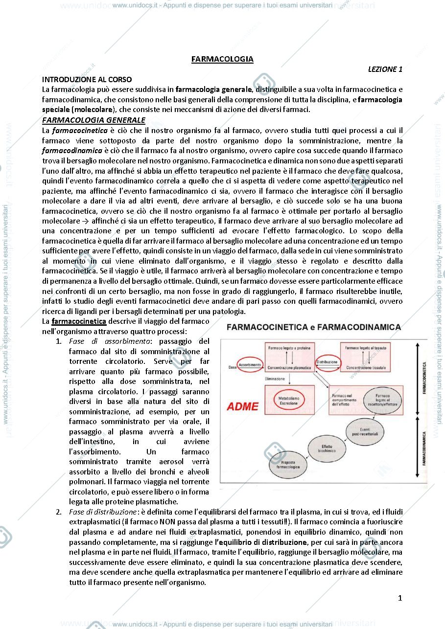 Anteprima pagina 1 — Farmacologia 