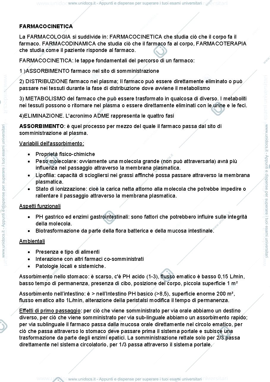 Anteprima pagina 1 — Farmacologia 