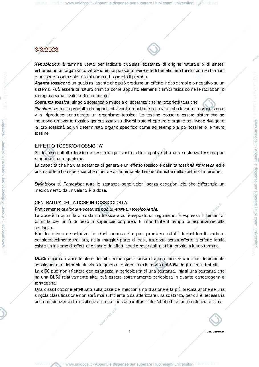 Anteprima pagina 4 — Appunti farmacovigilanza e tossicologia