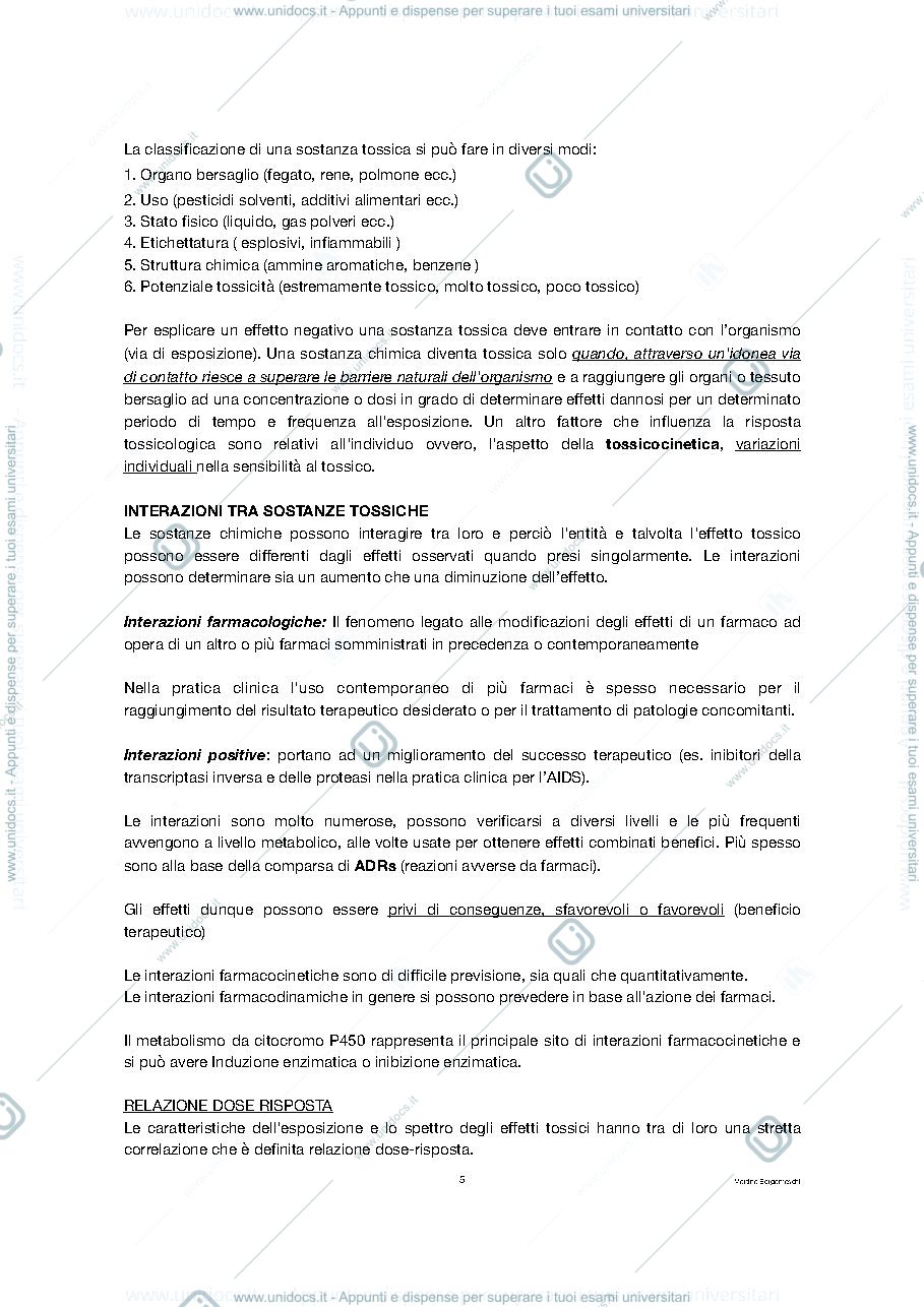 Anteprima pagina 5 — Appunti farmacovigilanza e tossicologia