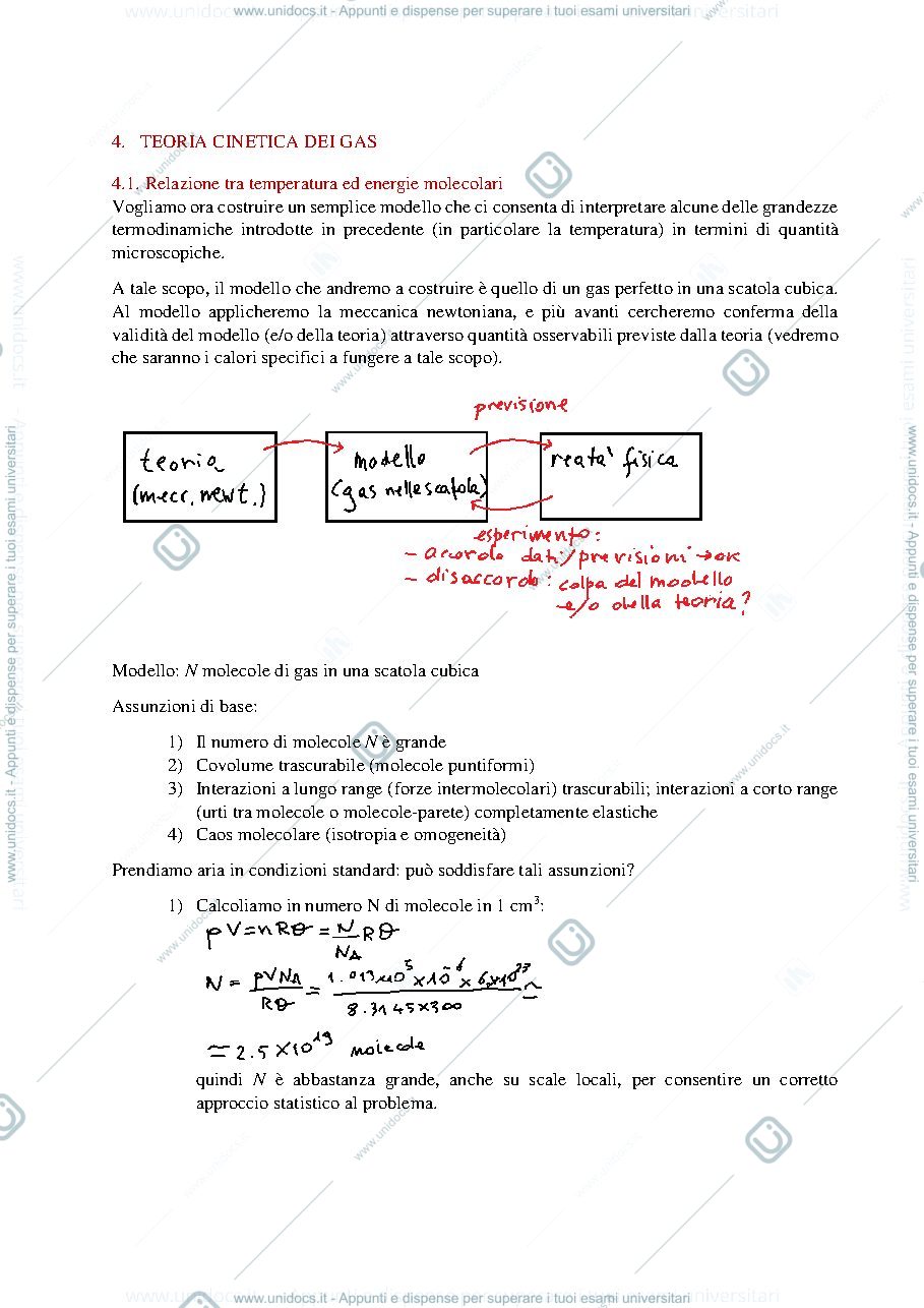 Anteprima pagina 1 — 04_Teoria Cinetica dei Gas