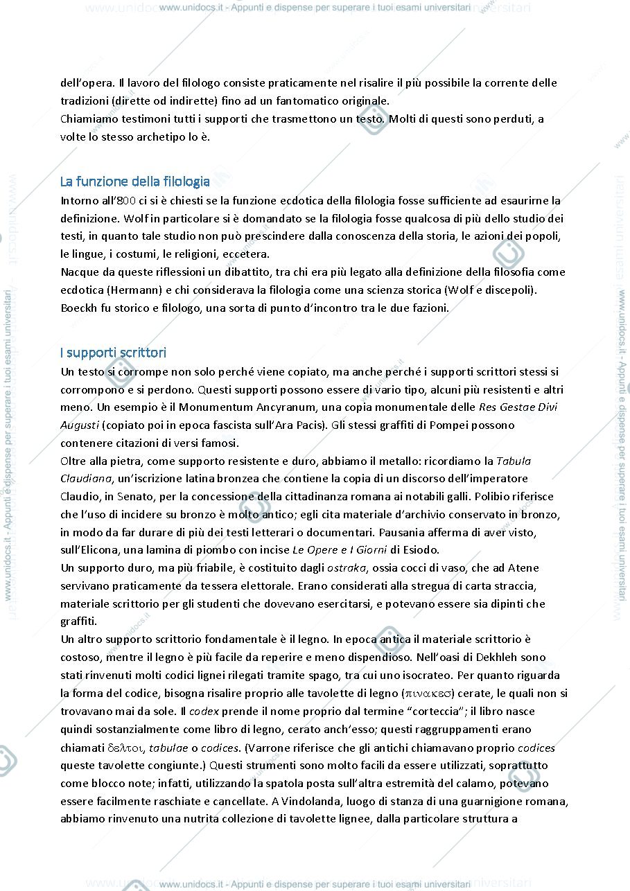 Anteprima pagina 2 — Appunti completi di filologia