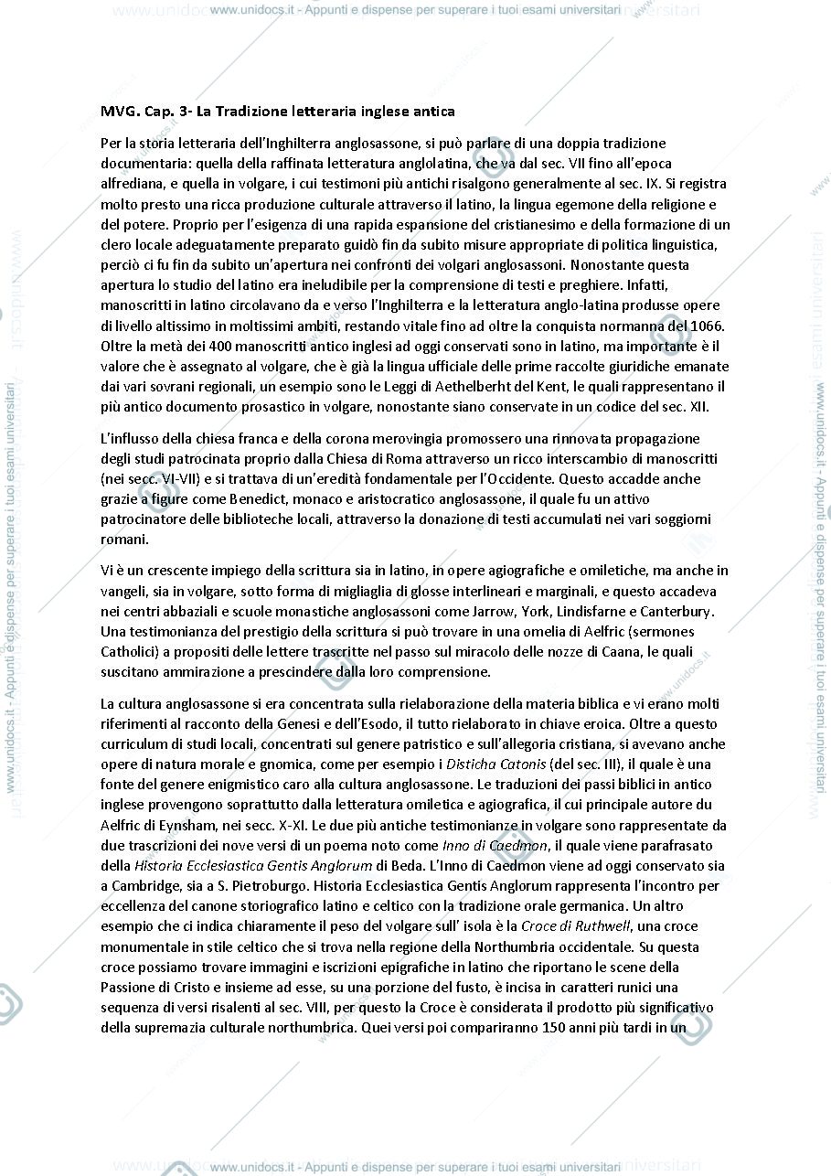 Anteprima pagina 1 — Riassunto Cap. 3 di "Medioevo volgare germanico"