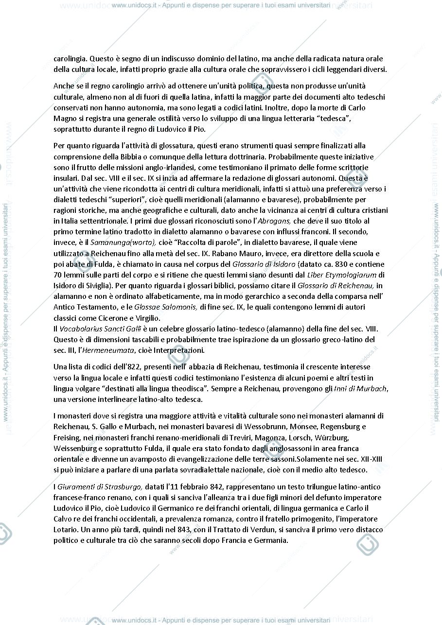 Anteprima pagina 2 — Riassunto del Cap.2 di "Medioevo volgare germanico"