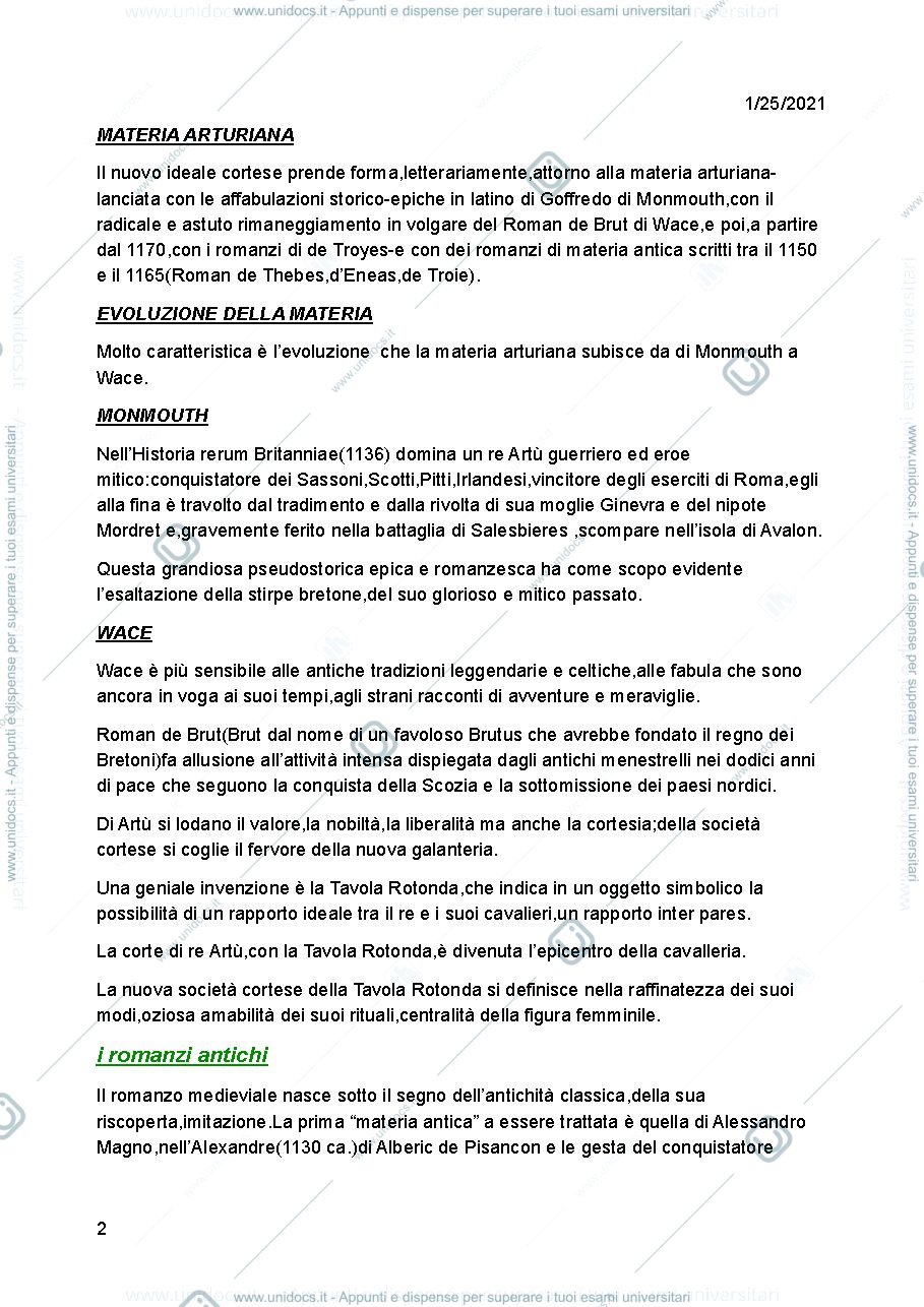 Anteprima pagina 2 — La letteratura di corte.Tristano 