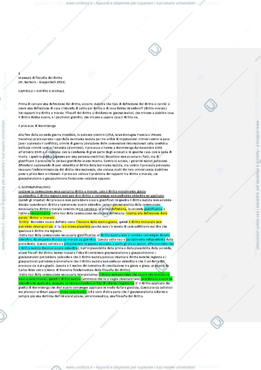Anteprima pagina 1 — FILOSOFIA DEL DIRITTO