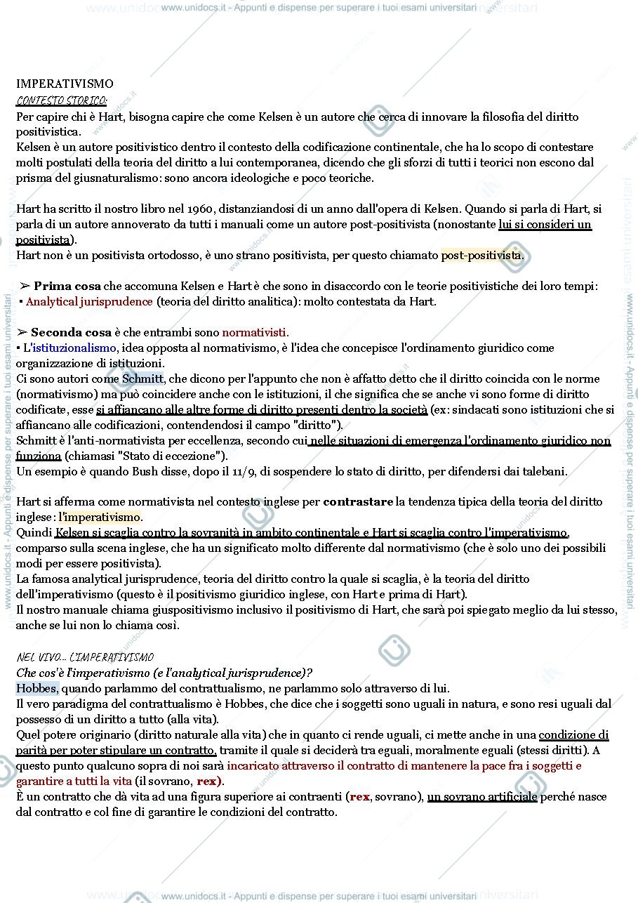 Anteprima pagina 1 — RIASSUNTO IL CONCETTO DEL DIRITTO DI HERBET HART 