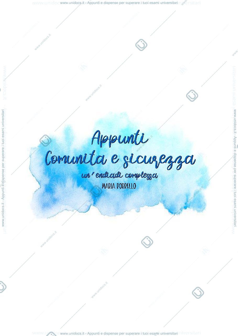Anteprima pagina 1 — Comunità e sicurezza: un'endiadi complessa - Maria Borrello