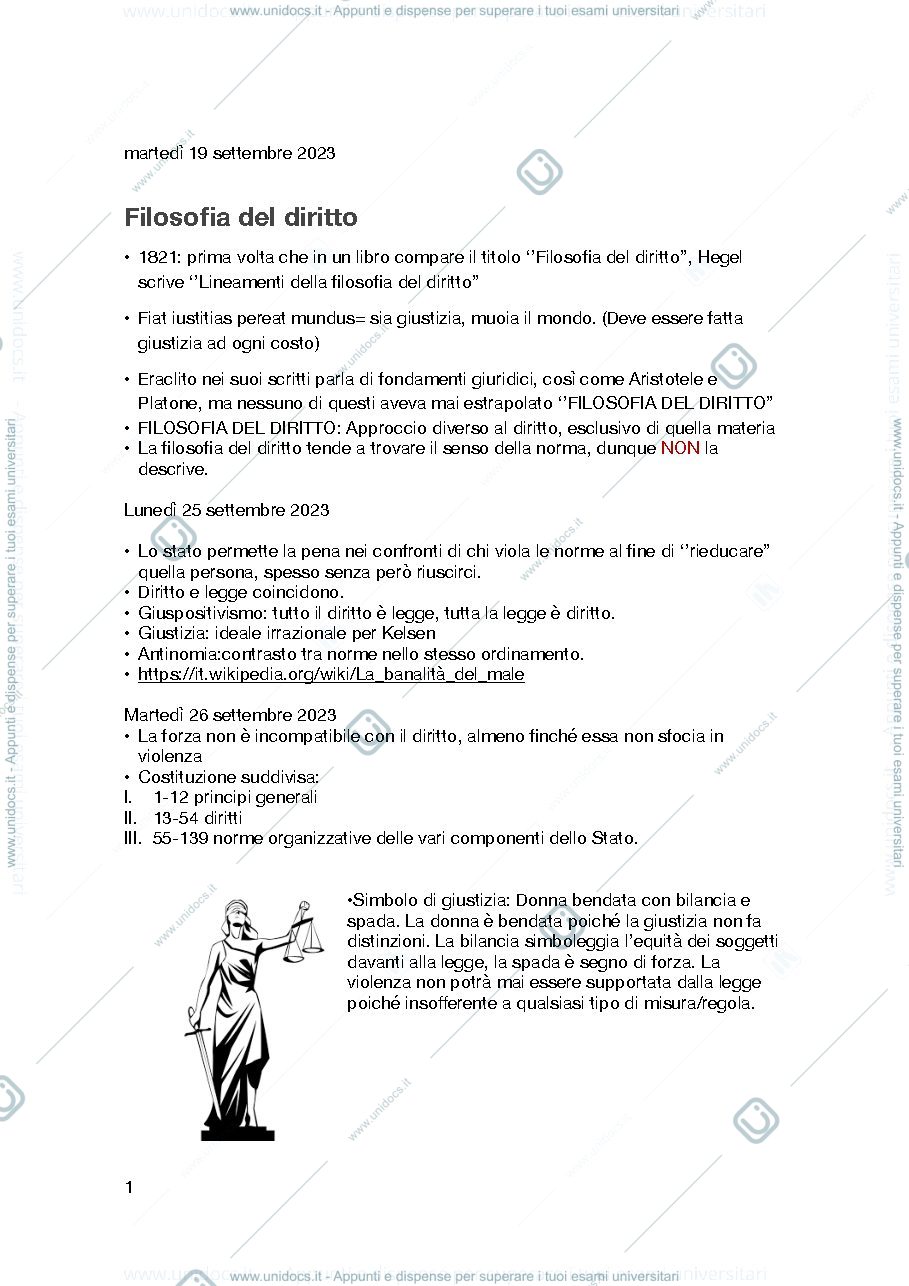 Anteprima pagina 1 — Filosofia del diritto
