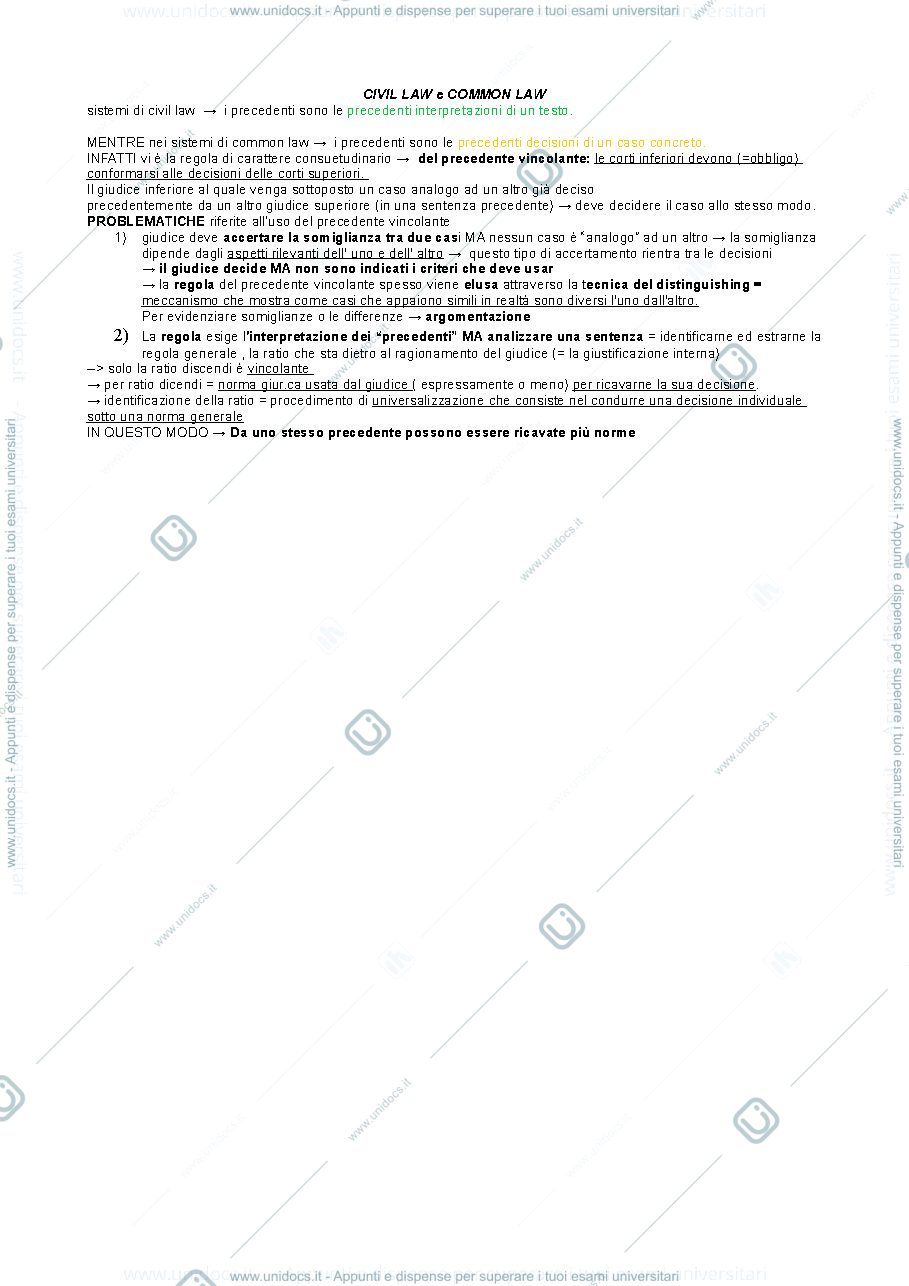 Anteprima pagina 1 — Civil law e common law