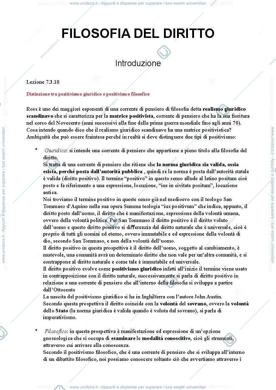 Anteprima pagina 1 — appunti di filosofia del diritto 