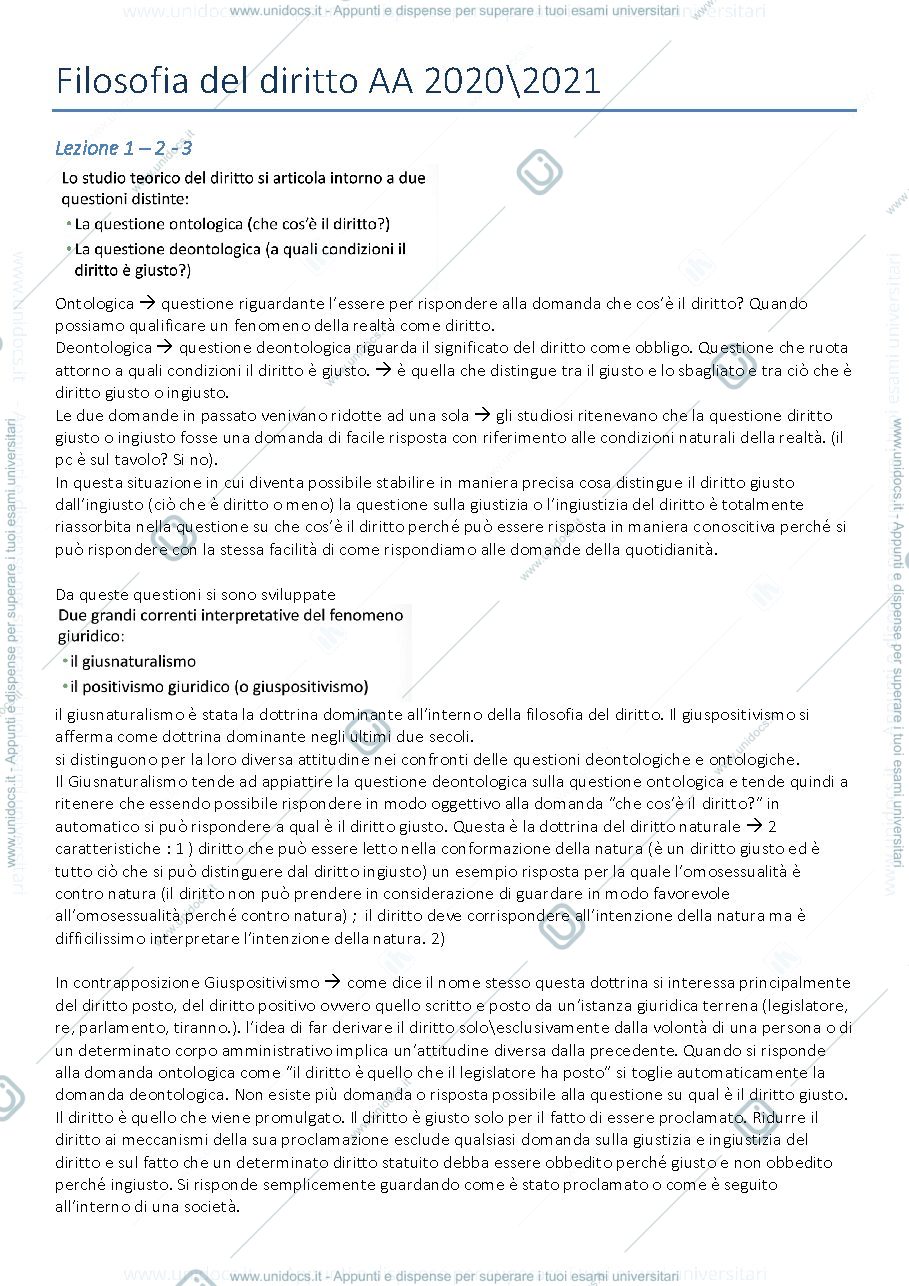 Anteprima pagina 1 — FILOSOFIA DEL DIRITTO