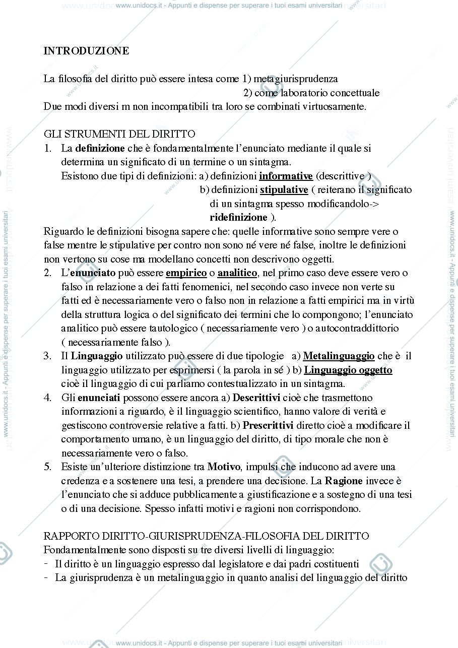 Anteprima pagina 1 — Filosofia del diritto dispense