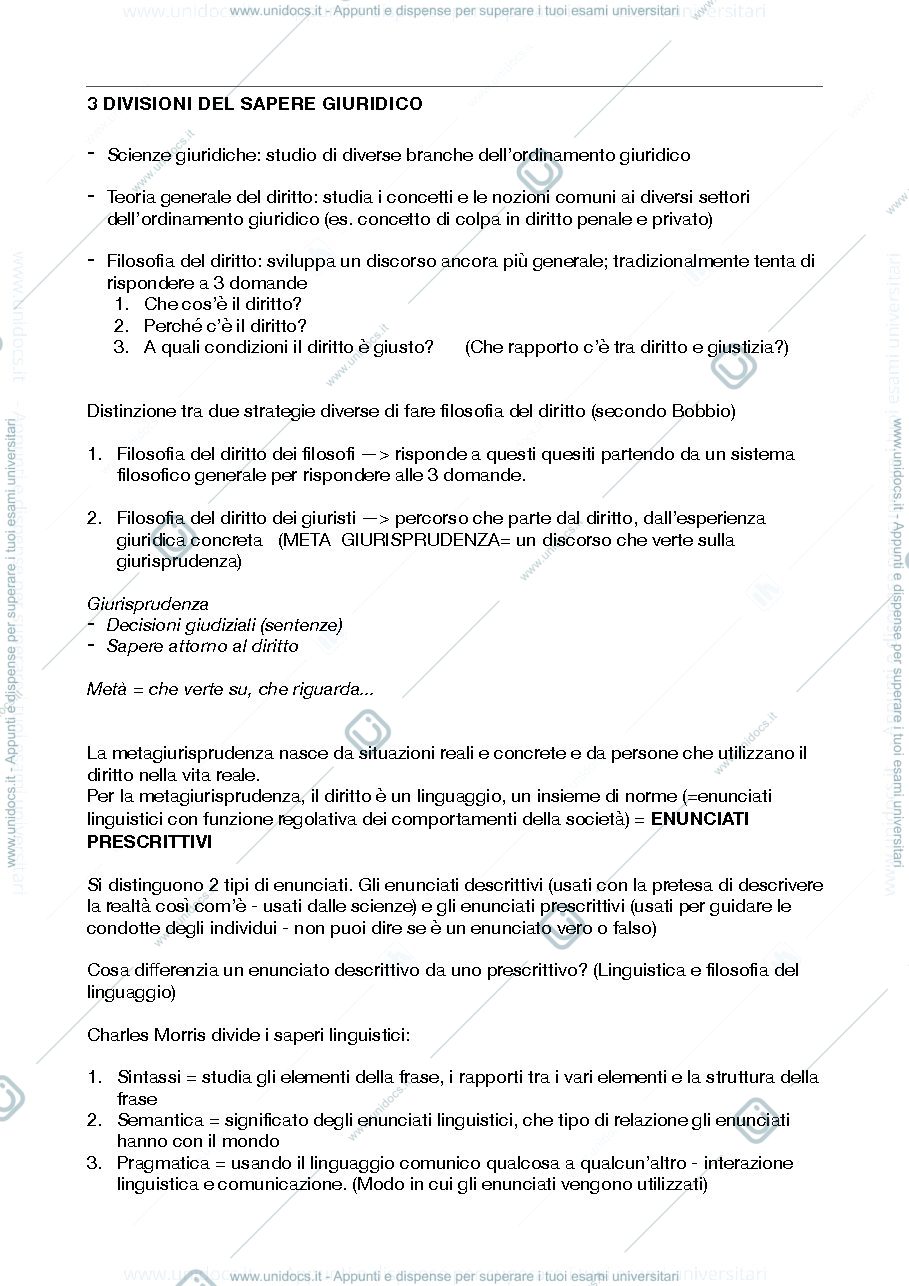 Anteprima pagina 1 — Appunti di filosofia del diritto 