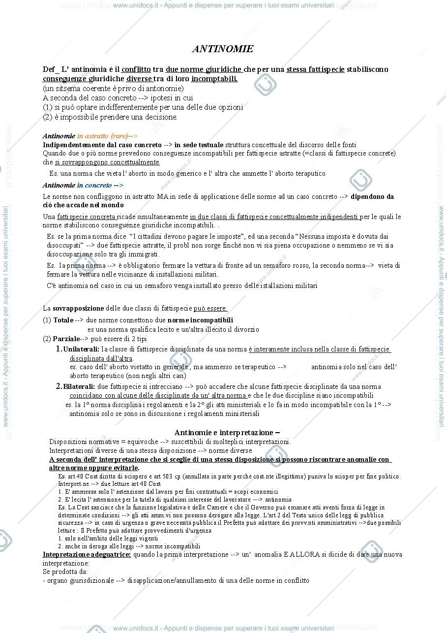 Anteprima pagina 1 — Le antinomie