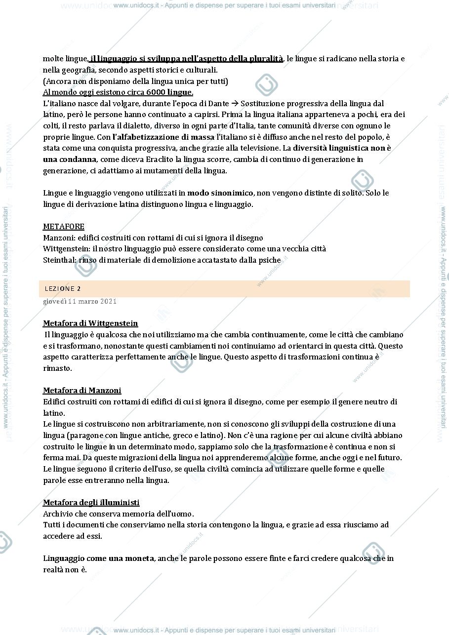Anteprima pagina 2 — Appunti filosofia del linguaggio 