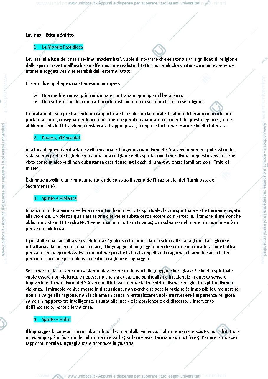 Anteprima pagina 1 — Etica e Spirito / Una religione per Adulti - Levinas 