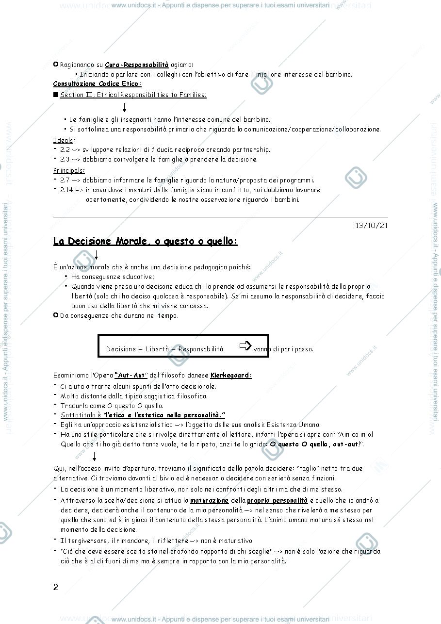 Anteprima pagina 2 — appunti di filosofia dell'educazione parte 2 