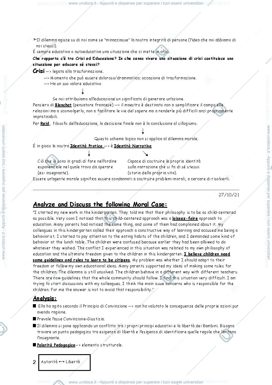 Anteprima pagina 2 — appunti di filosofia dell'educazione parte 3 