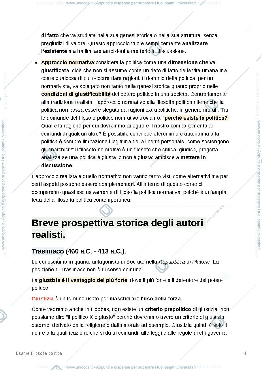 Anteprima pagina 4 — Esame filosofia politica
